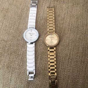 Anne Klein Watches, 1 White, 1 Goldtone